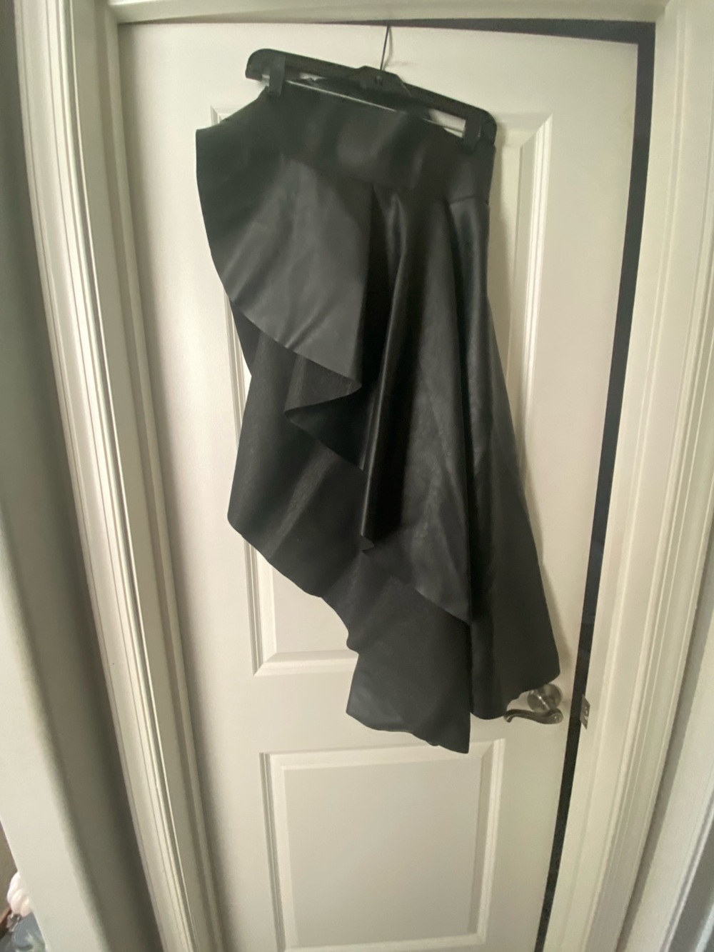 Black Asymmetric Ruffle Midi Skirt - Women